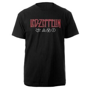 Led Zeppelin  And Symbols Classic Rock Band Graphic Fan T-Shirt